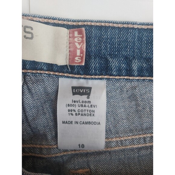 Ladies Levi 515 Stretch Blue Denim Shorts 6" Inseam Size 10 - Picture 3 of 6